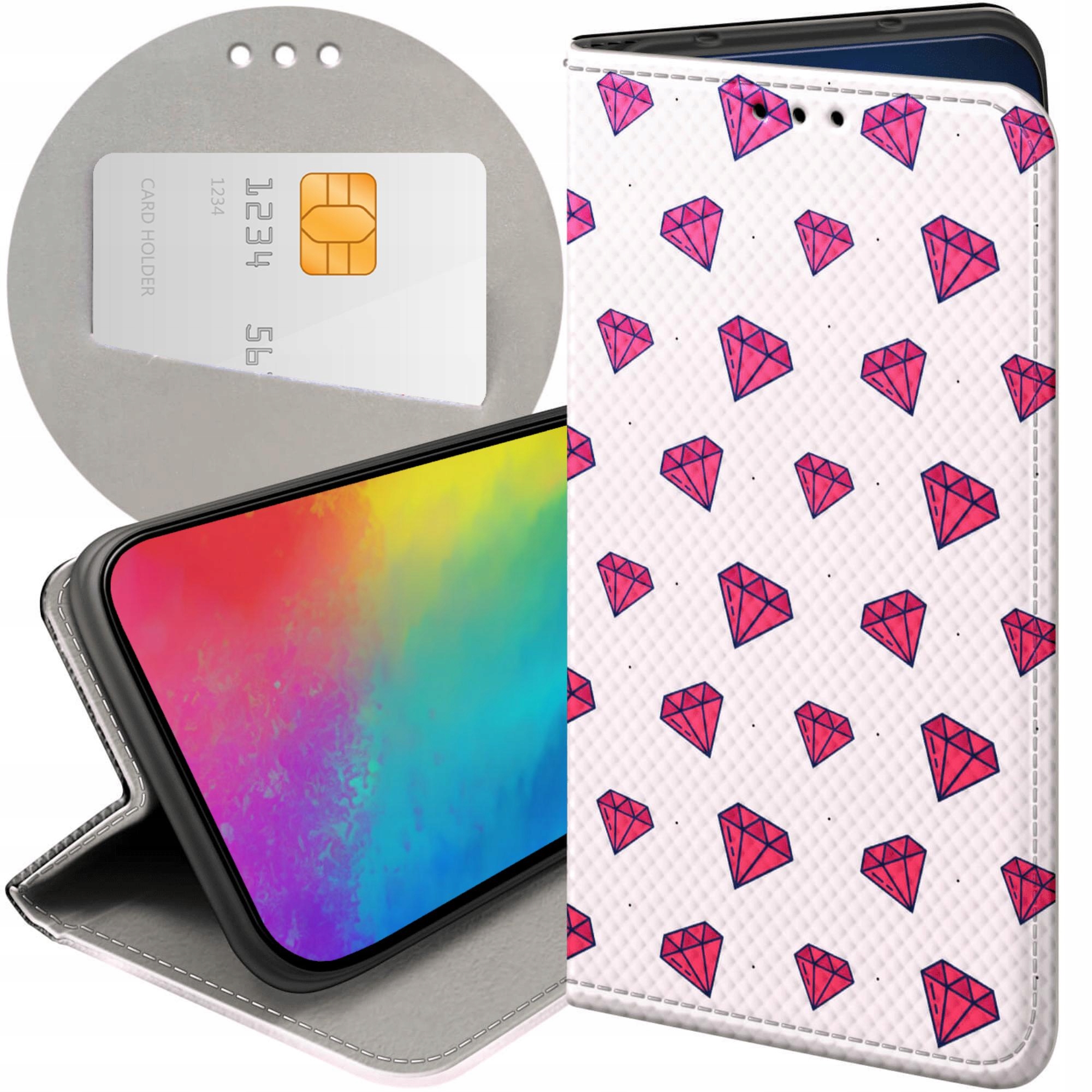Etui Z Klapką Do Xiaomi Redmi Note 9T Cyrkonie Diamenty Kryształy