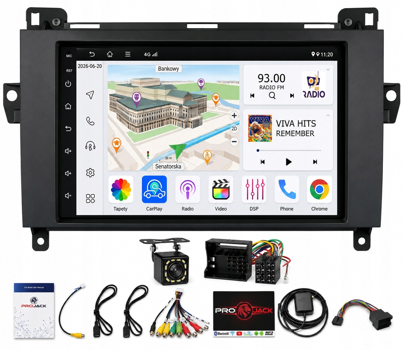 Rádio Android Mercedes W169 W906 W639 W245 Carplay Wifi Usb 4GB 64GB