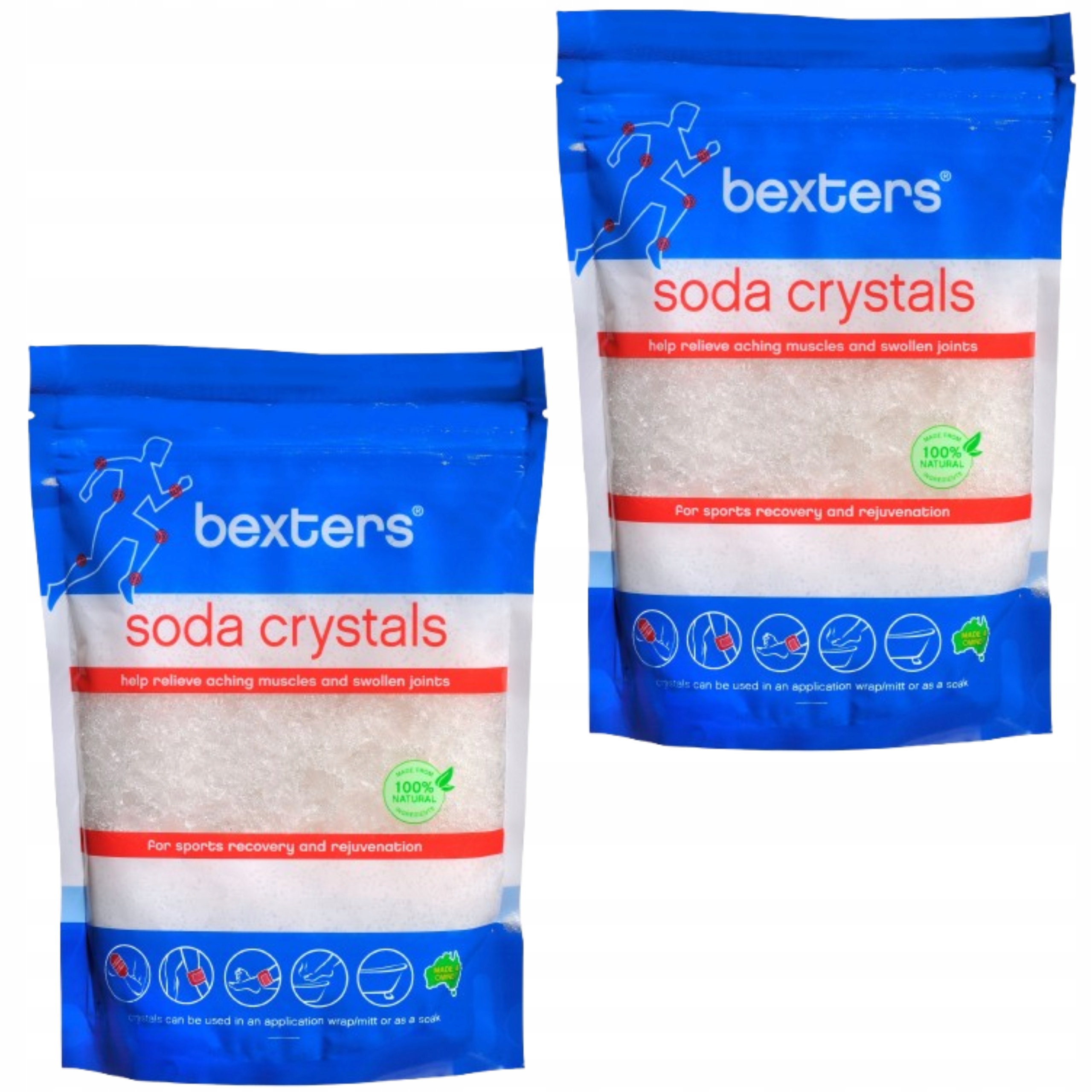 Bexters Soda Crystals soda 800 g do okładów, kąpieli przeciw opuchliźnie