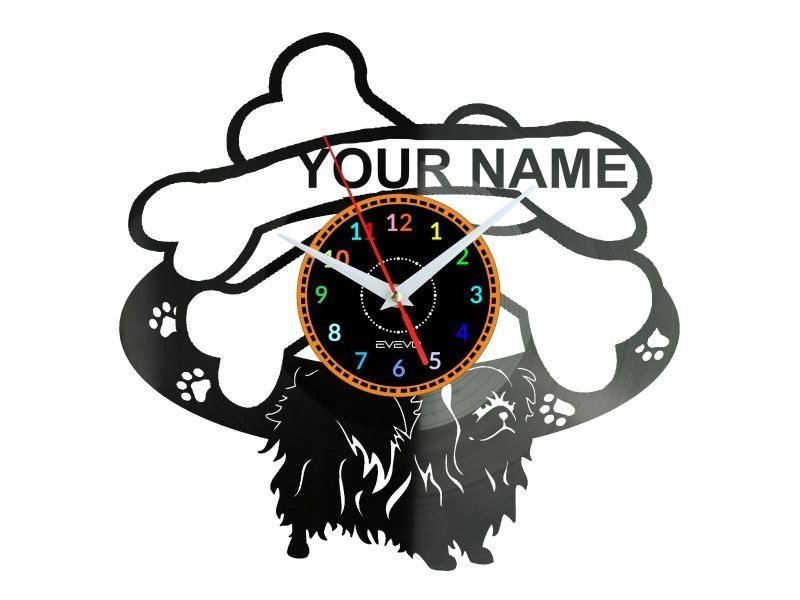 Pekingský Pes Vaše Jméno, Dekorativní Nástěnné Hodiny, Moderní Vinylová Deska