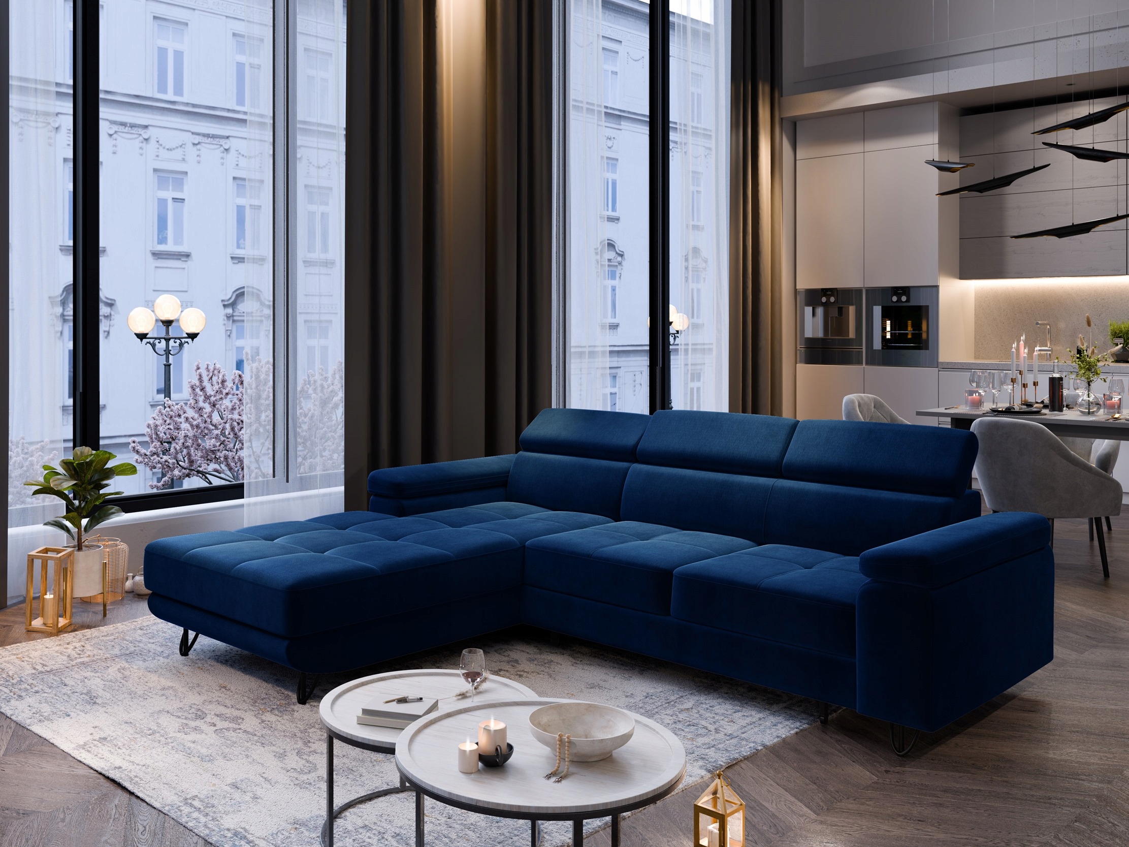 Rohová Sedací Souprava Funkce spaní Kontejner