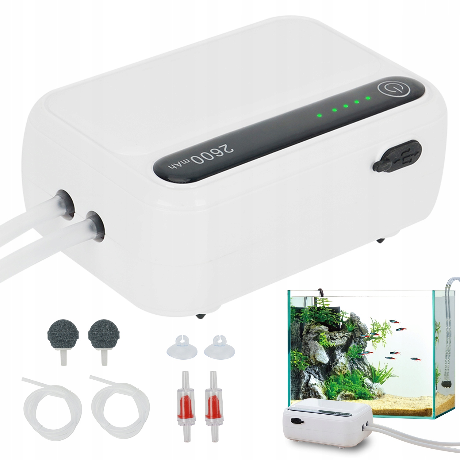 Vysoce Kvalitní Vzduchová Pumpa Do Akvária 3W S Dvojitým Vstupem