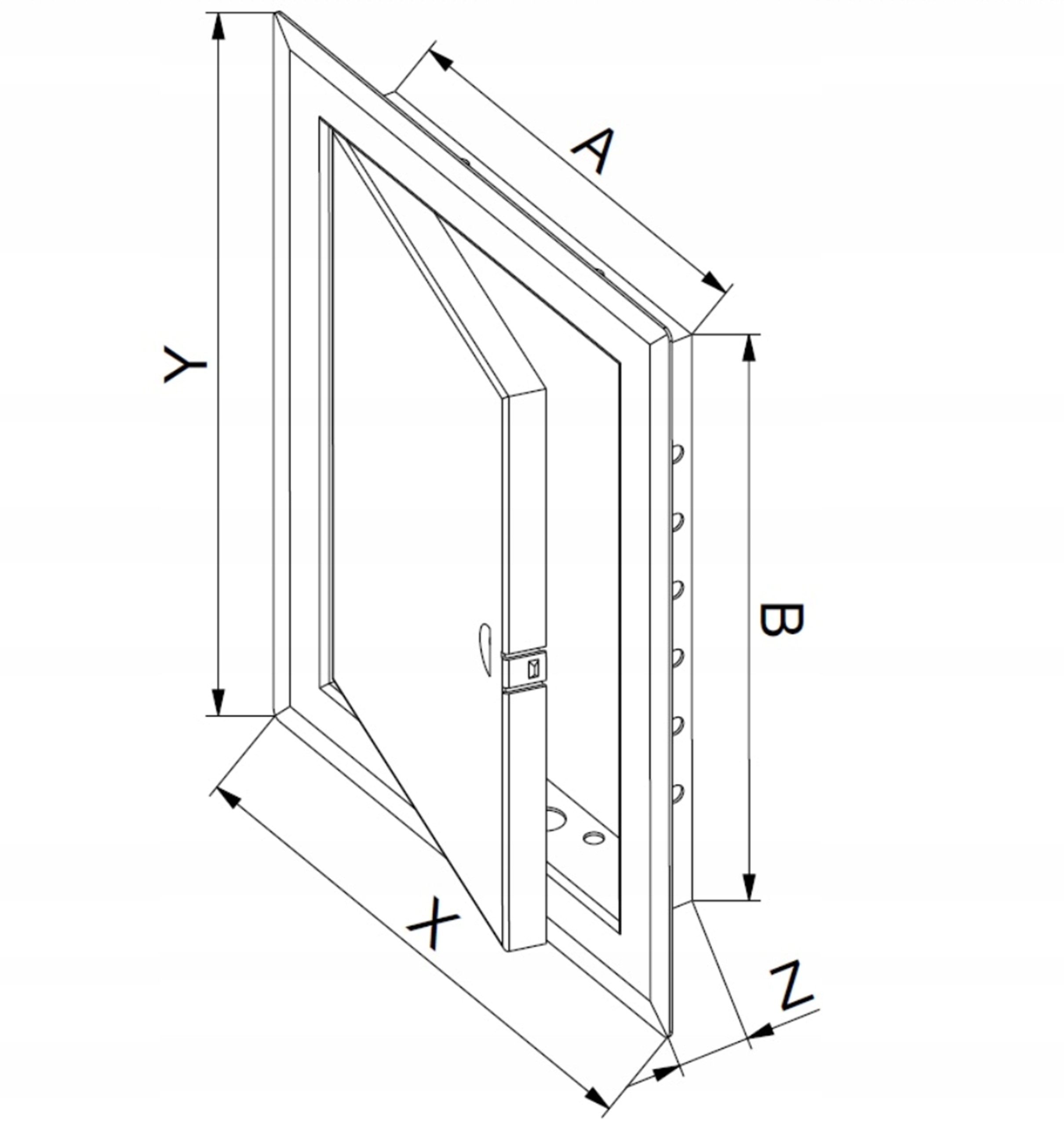 Drzwiczki rewizyjne metalowe DM100 AWENTA 40x50cm Szerokość produktu 40 cm