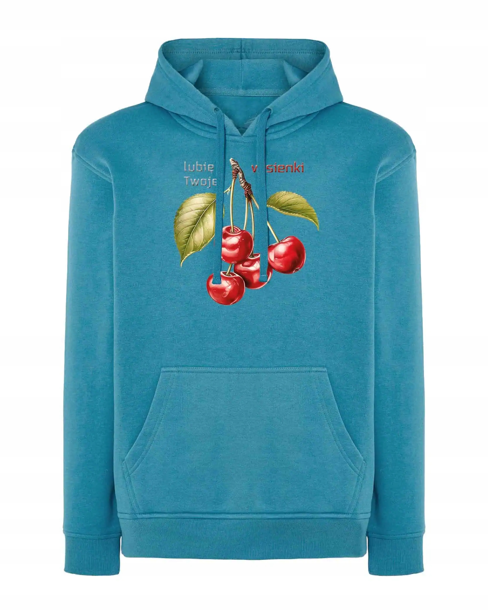 Mikina třešní a ovoce I Like Your Cherry Fruits, vtipný Dárek , modrá, velikost M