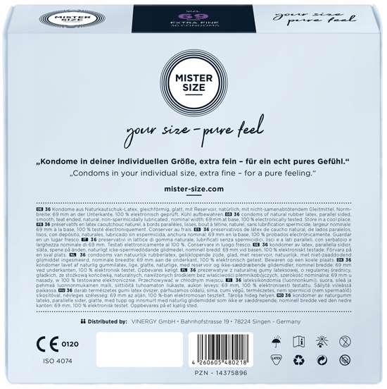 MISTER SIZE 69 dopasowane Prezerwatywy obwód 3 szt Stan opakowania oryginalne