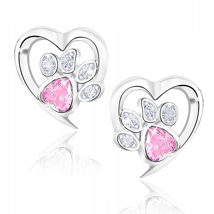 Srebrne kolczyki dla dziewczynki łapki wkrętki sztyfty srebro próba 925-Zdjęcie-0