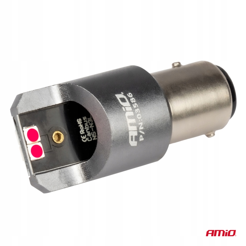 MOCNE ŻARÓWKI P21/5W BAY15D LED FULL CANBUS PRO CZERWONE ŚWIATŁO 2SZT. Producent Amio