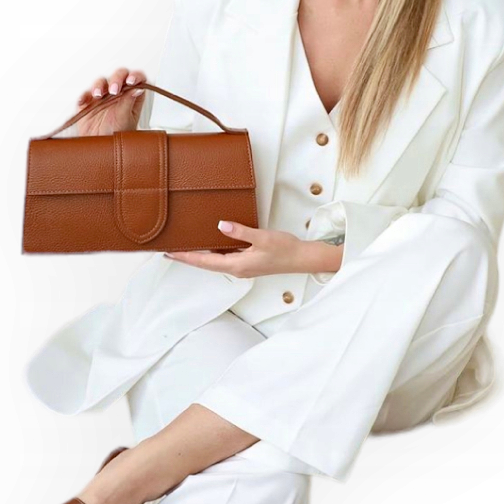 Torebka Kuferek, skóra naturalna Grace Mini Rudy Wielkość mała (nie mieszcząca A4)