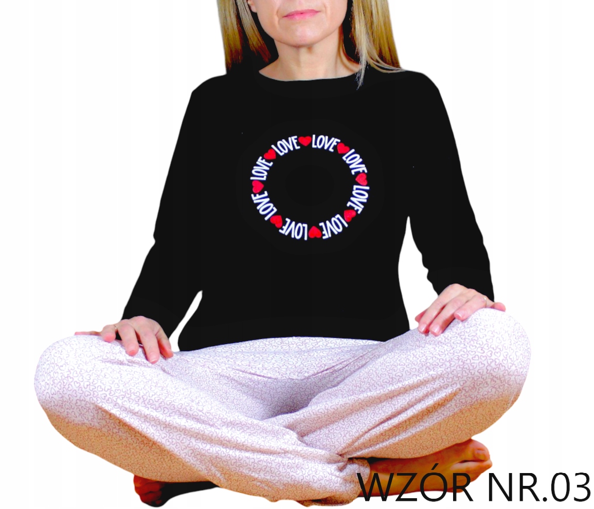 PIŻAMA DAMSKA BAWEŁNIANA OCIEPLANA WYGODNA DUŻO WZORÓW KWIAT M Rozmiar M