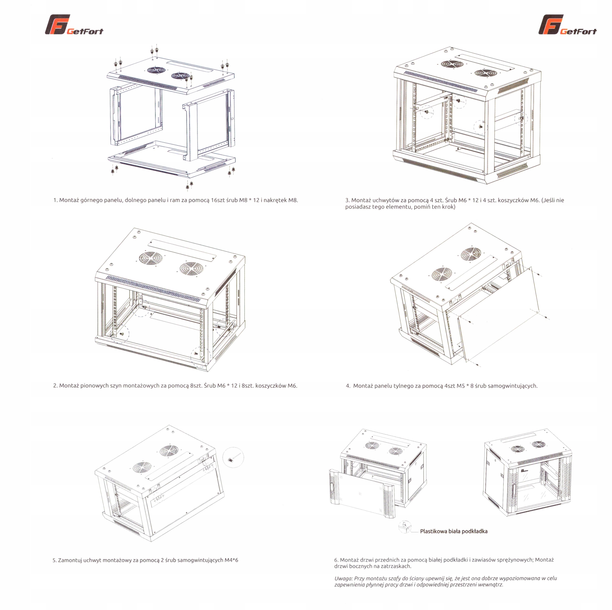 SZAFA RACK GETFORT 19 CALI 18U 600X600 WISZĄCA Rodzaj wiszące