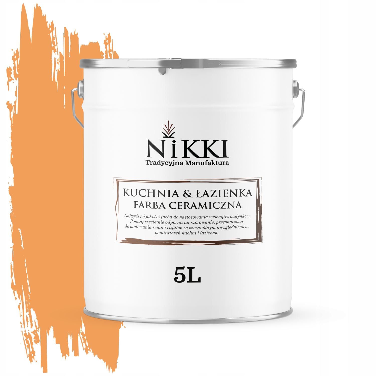 Keramická Farba Kuchyňa Kúpeľňa Oranžová H5944 Hlboká Matná 5 L Nástenná