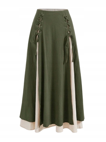 Romwe Zelená Bavlněná Sukně Plus Size 50 1KC