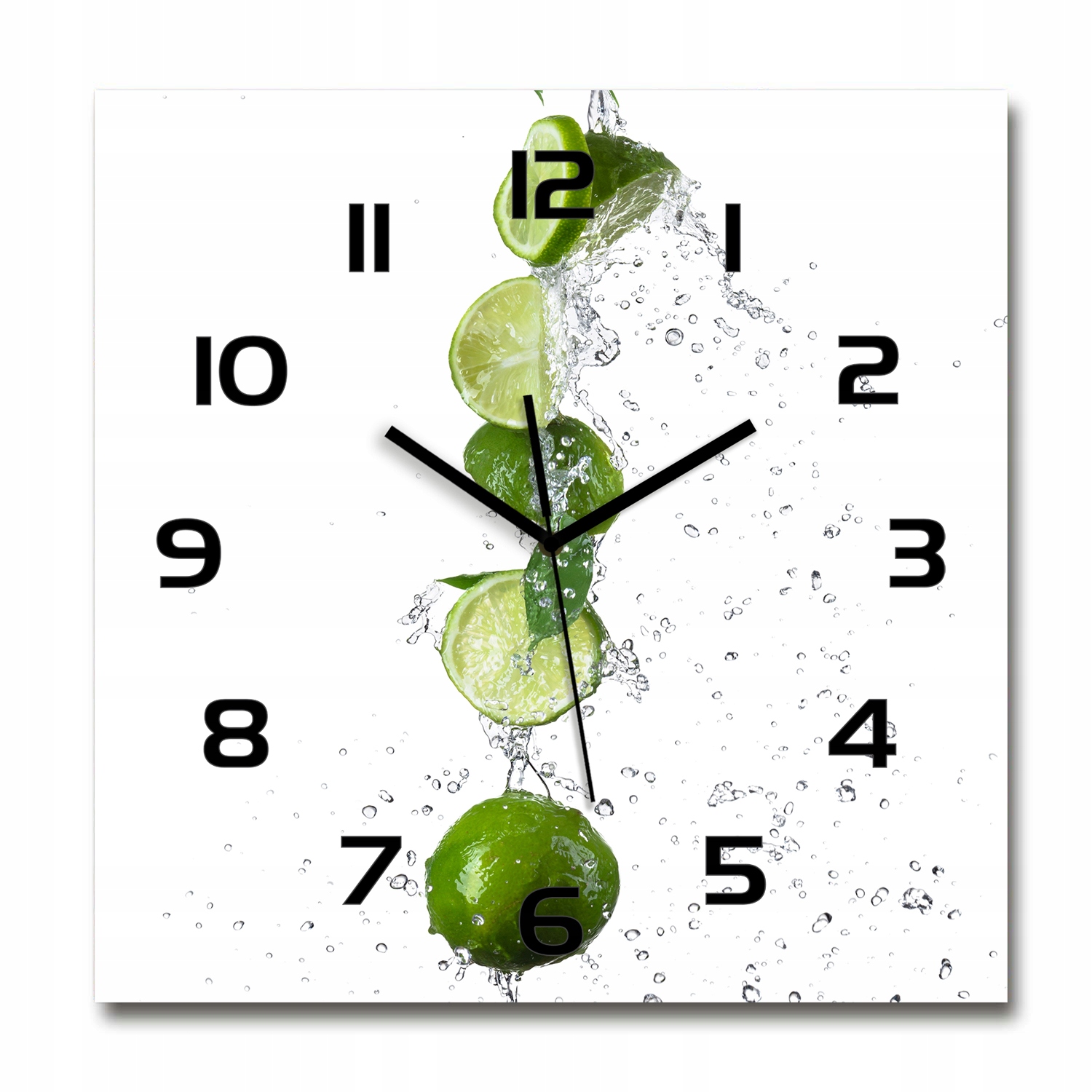 

Zegar ścienny ze szkła, duży Limonka i woda 60x60