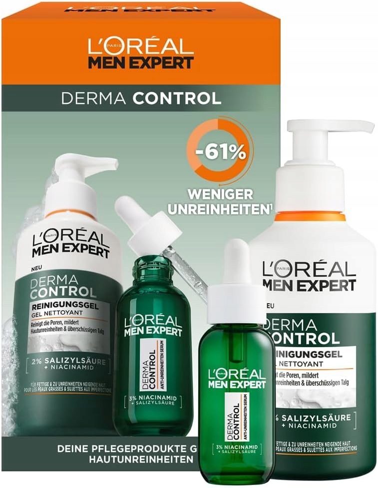 L'Oréal Paris Men Expert Derma Control Serum Gel Kyselina salicylová Nikotinamid