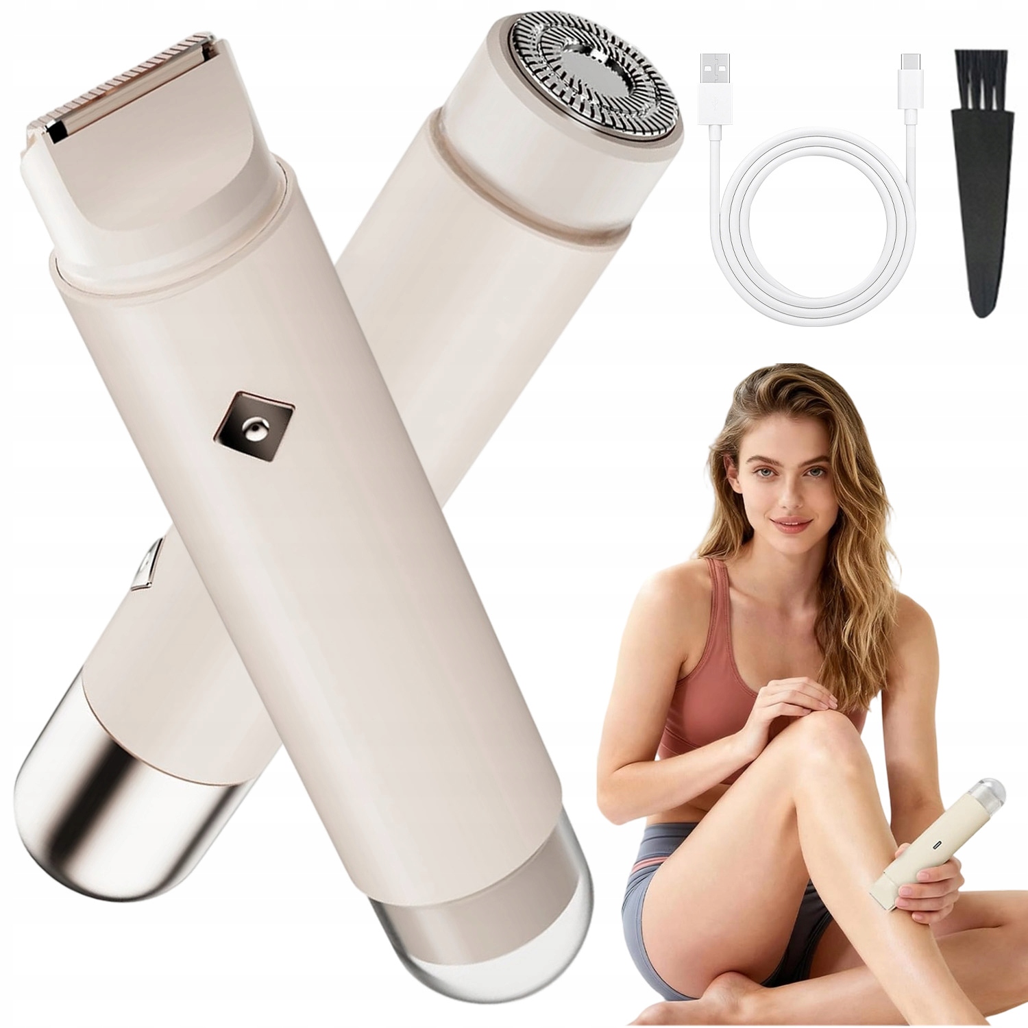 Golarka Dla Kobiet 2W1 Do Miejsc Intymnych Do Nóg, Rąk, Okolic Bikini