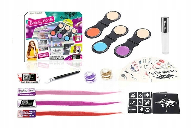 

Zestaw do tatuażu i malowania włosów Beauty Bomb