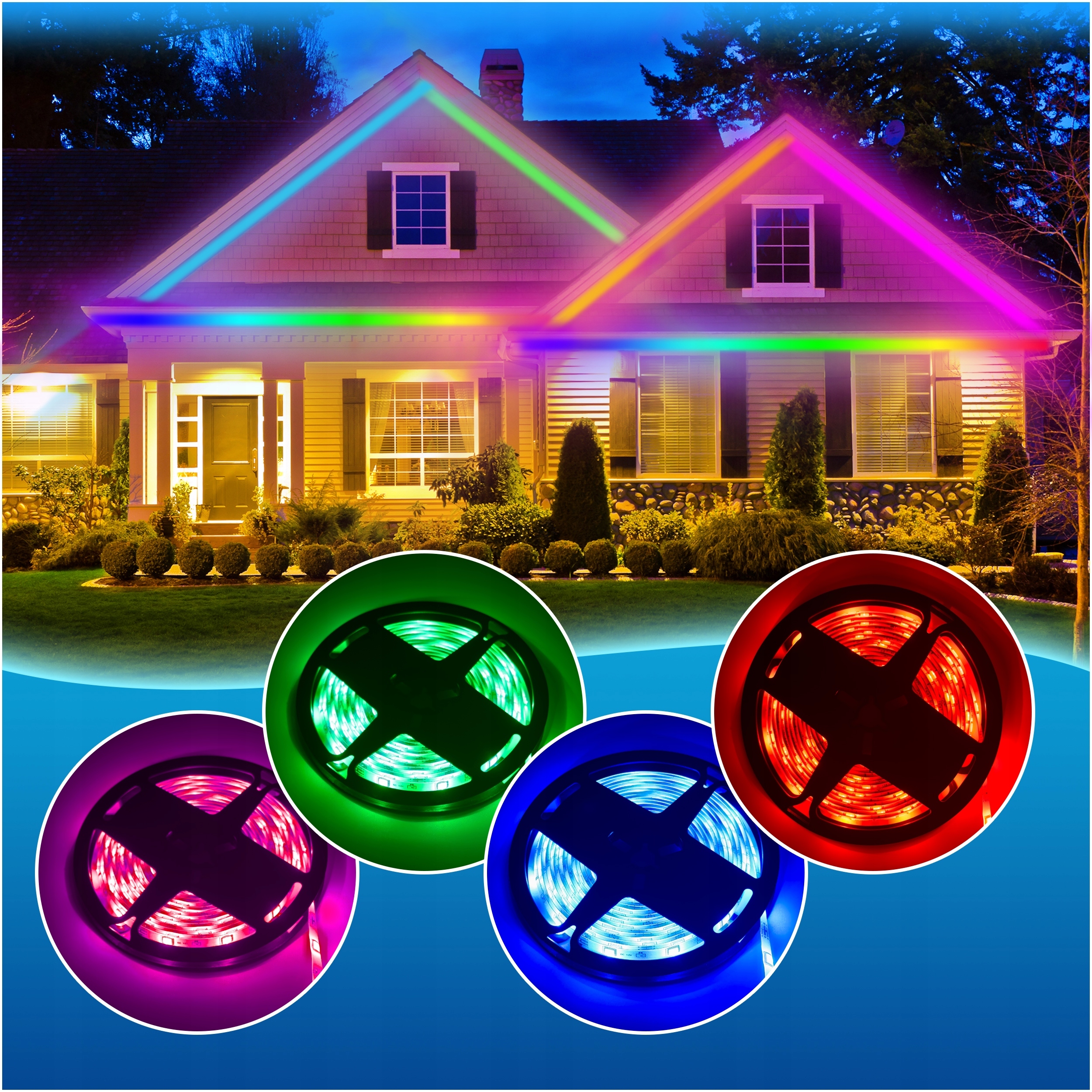 TAŚMA LED RGB KOLOROWA 5M BLUETOOTH PASEK STEROWANIE APLIKACJĄ PILOT LEDY Stan opakowania oryginalne