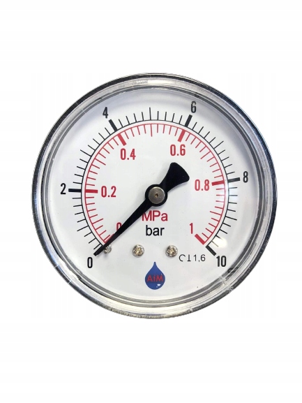 MANOMETR 1/4" 63mm AXIALNY TYLNY 10 BAR AiM
