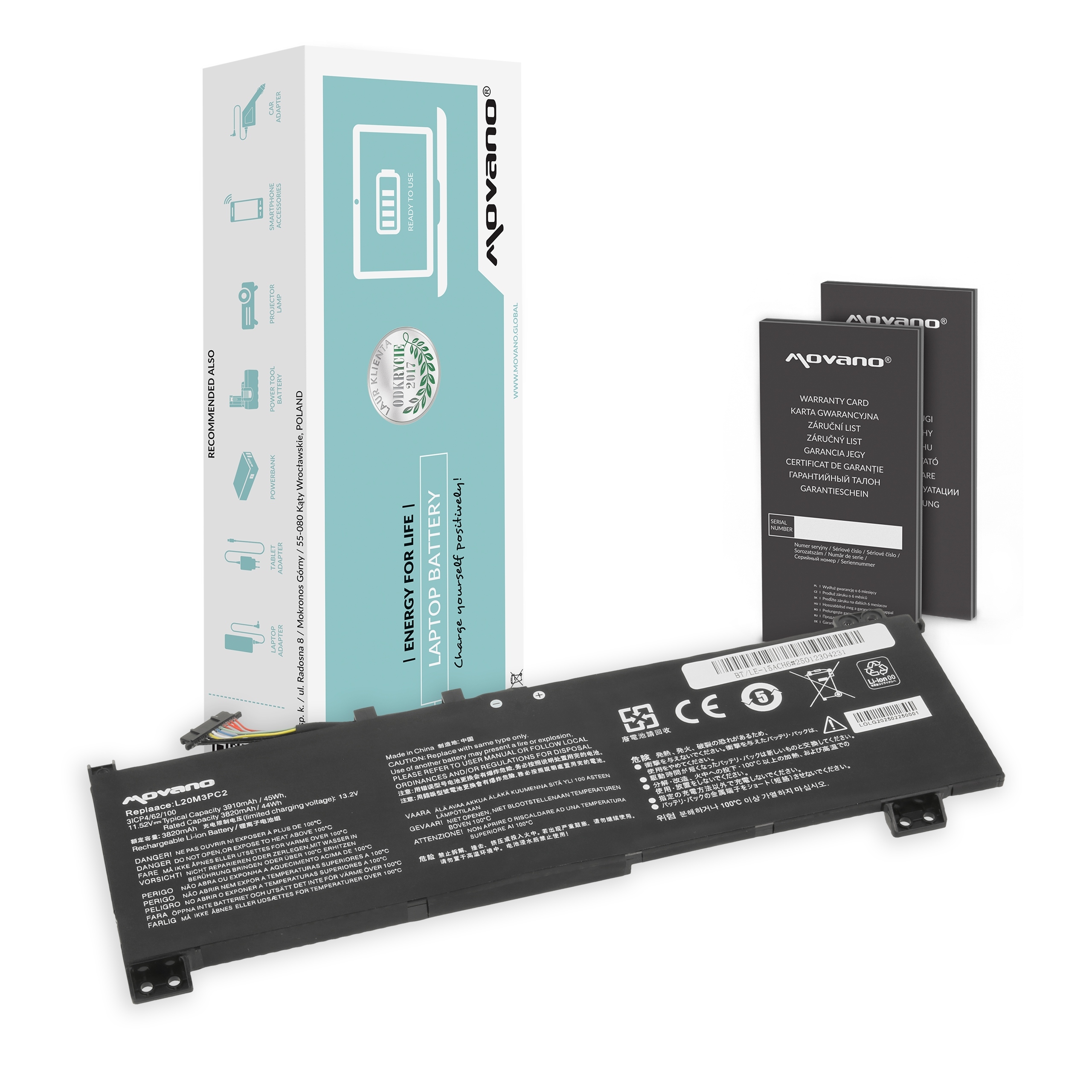 Bateria L20M3PC2 do Lenovo IdeaPad Gaming 3 15ACH6, 15IHU6