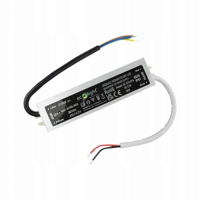 Zasilacz LED hermetyczny 30W 12V DC 2.5A Wodoszczelny 160x30x20