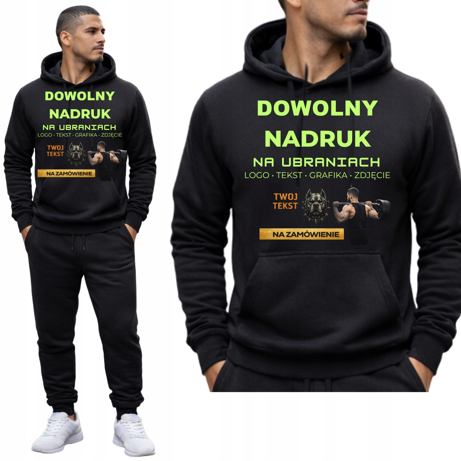 Personalizovaná Tepláková Souprava S Libovolným Potiskem Loga Dtf Text Grafika