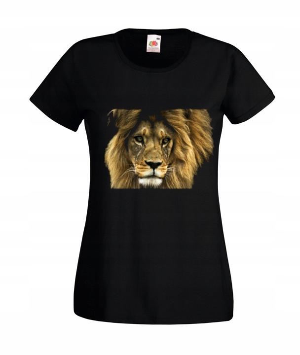 

Koszulki Damskie Czarne Król Zwierząt Lew Leo