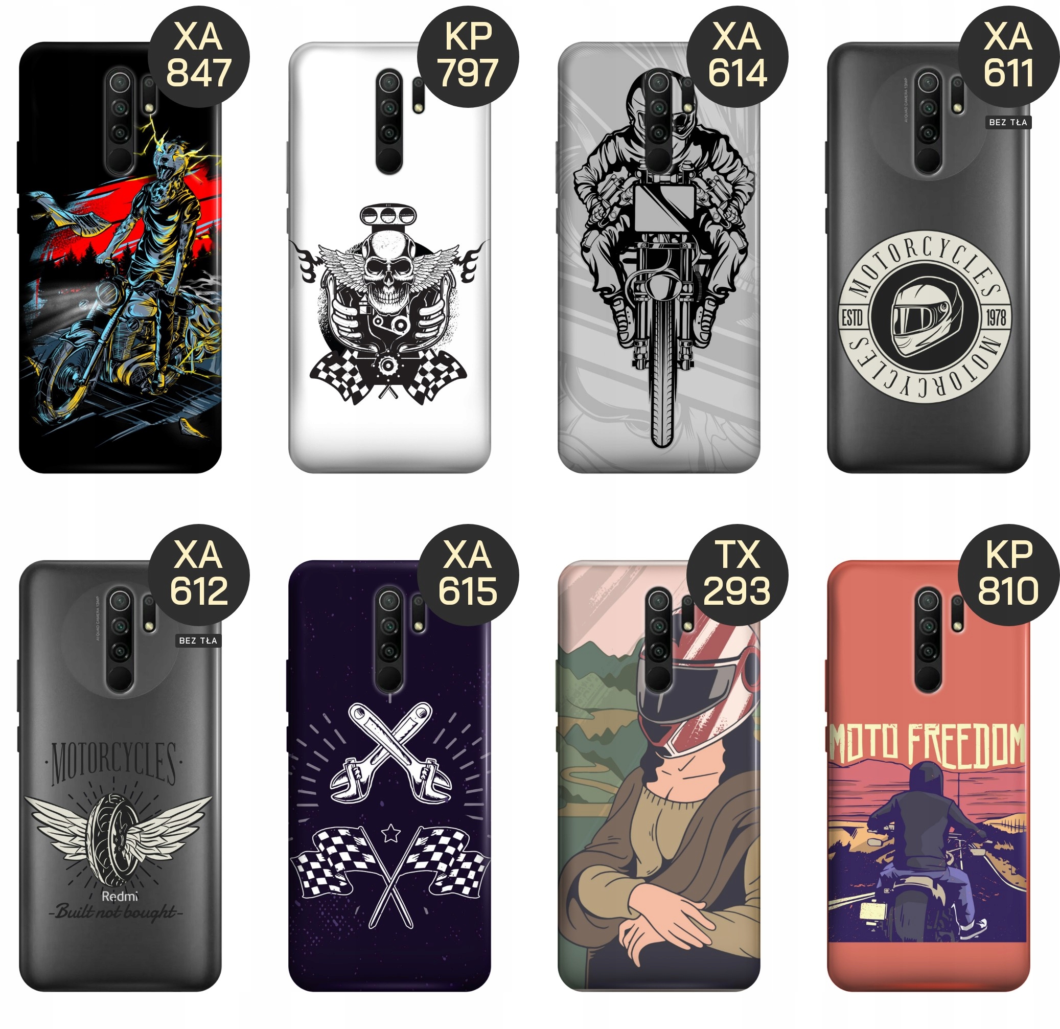 ETUI DO XIAOMI REDMI 9 WZORY MOTOCYKLE MOTOR MOTOROWER OBUDOWA POKROWIEC Dedykowana marka Xiaomi