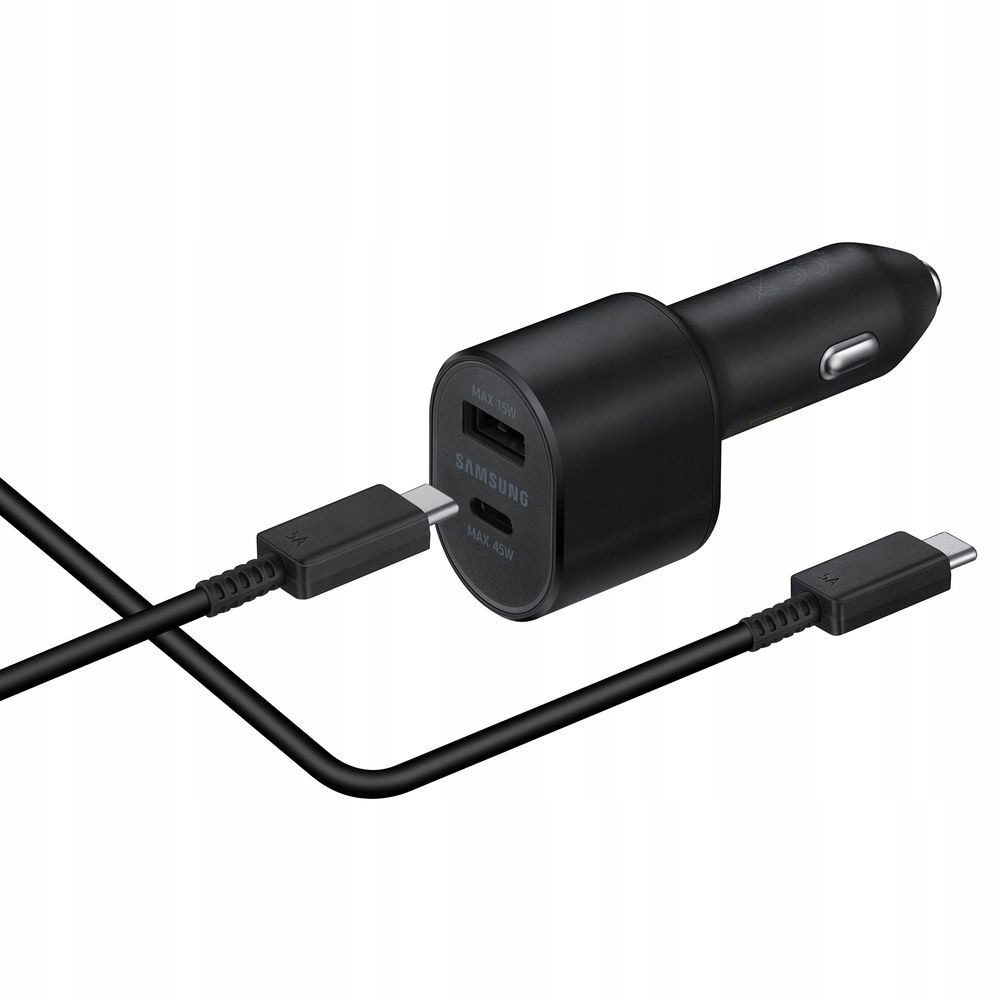 ORYGINALNA ŁADOWARKA SAMOCHODOWA SAMSUNG 60W (45W + 15W) + KABEL 1M SZYBKA Prąd wyjściowy 3000 mA