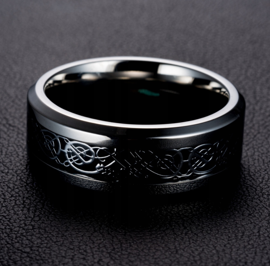 PIERŚCIEŃ SYGNET CELTYCKI SMOK PUNK ROCK STAL Marka Inna marka