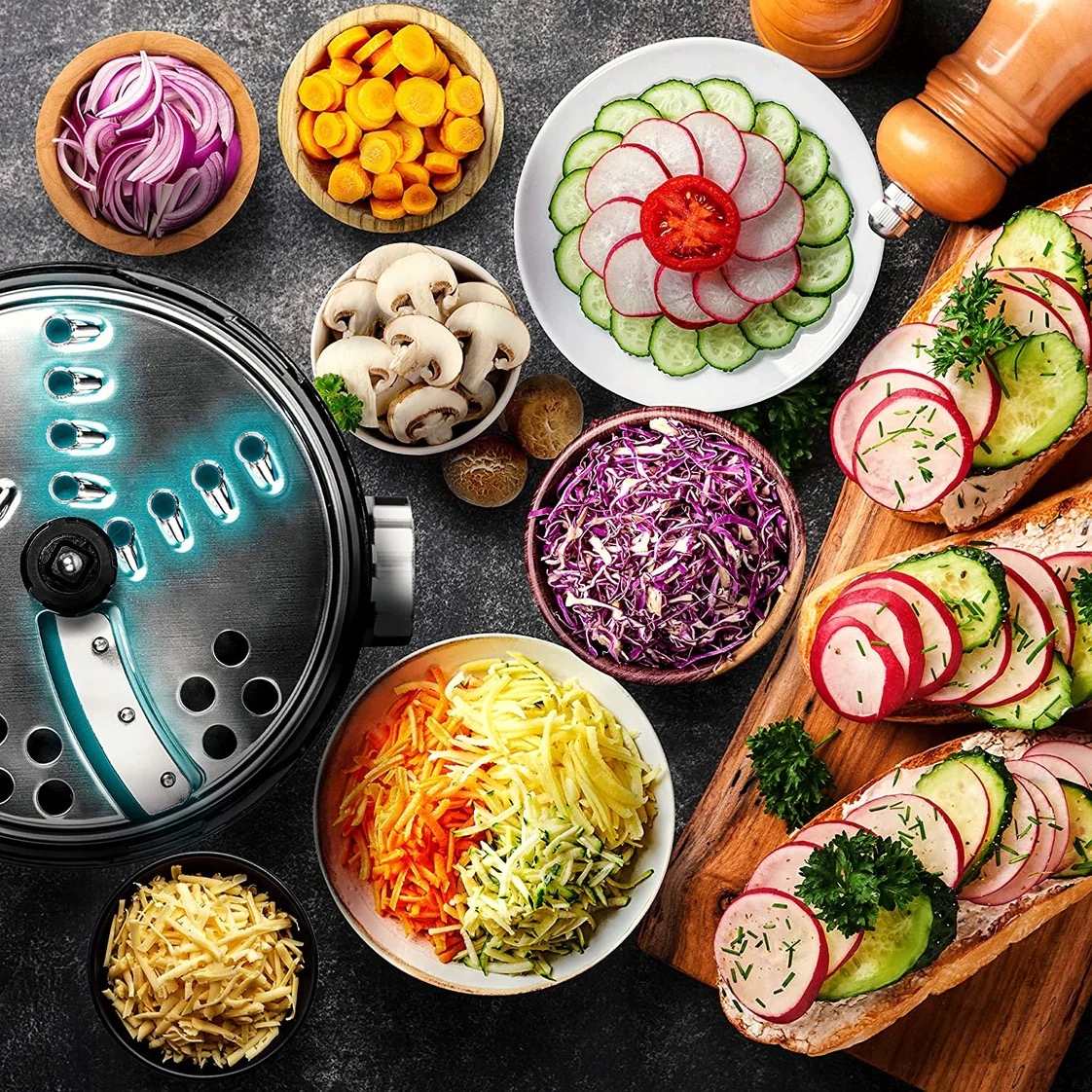 Rozdrabniacz Duronic MFP400 400 W trze, szatkuje, kroi na plasterki miksuje Model MFP400