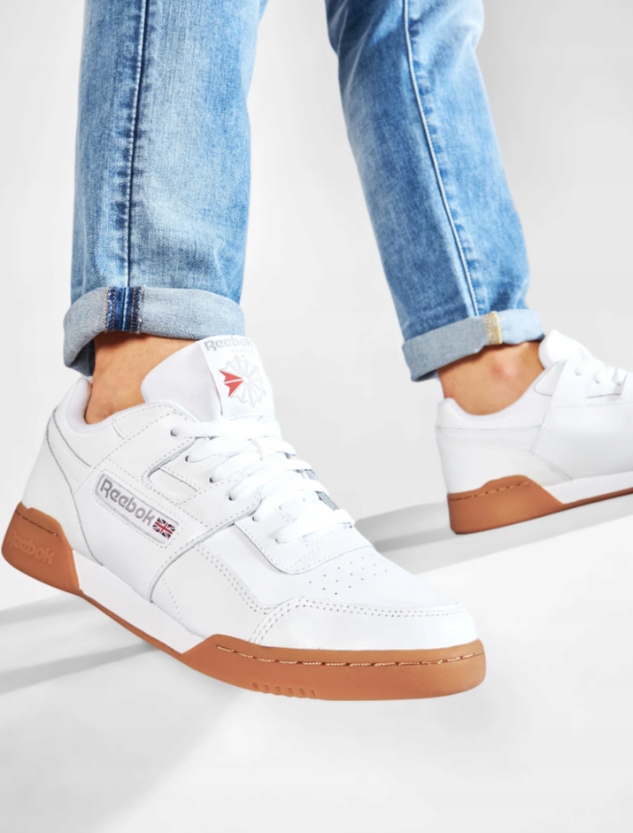 Reebok Workout Plus Pánské Bílé Kožené Sportovní Boty 45 3T6G12* Pozadí