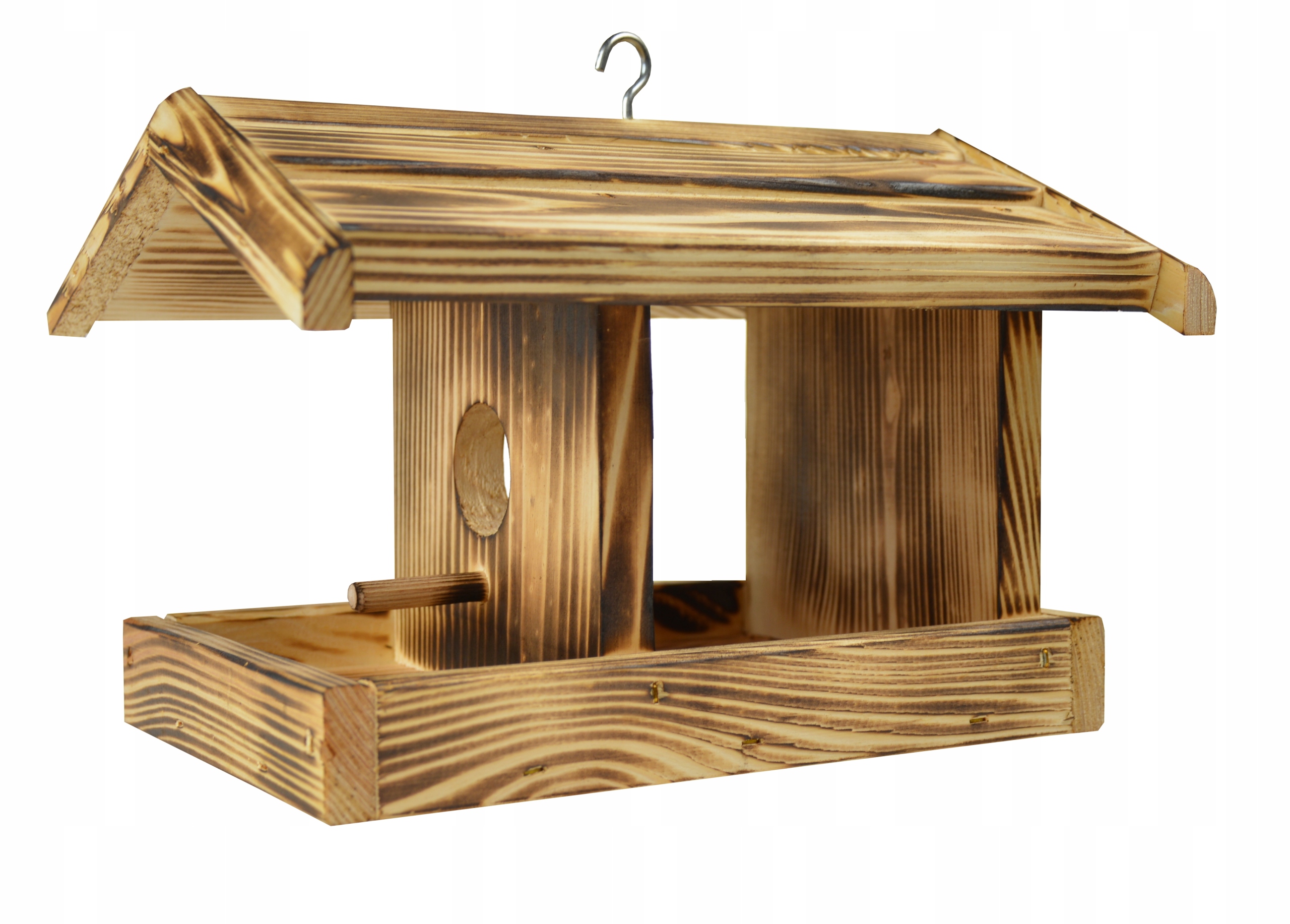 Dřevěný KRMÍTKO PRO PTÁKY A VEVERKY, opalované