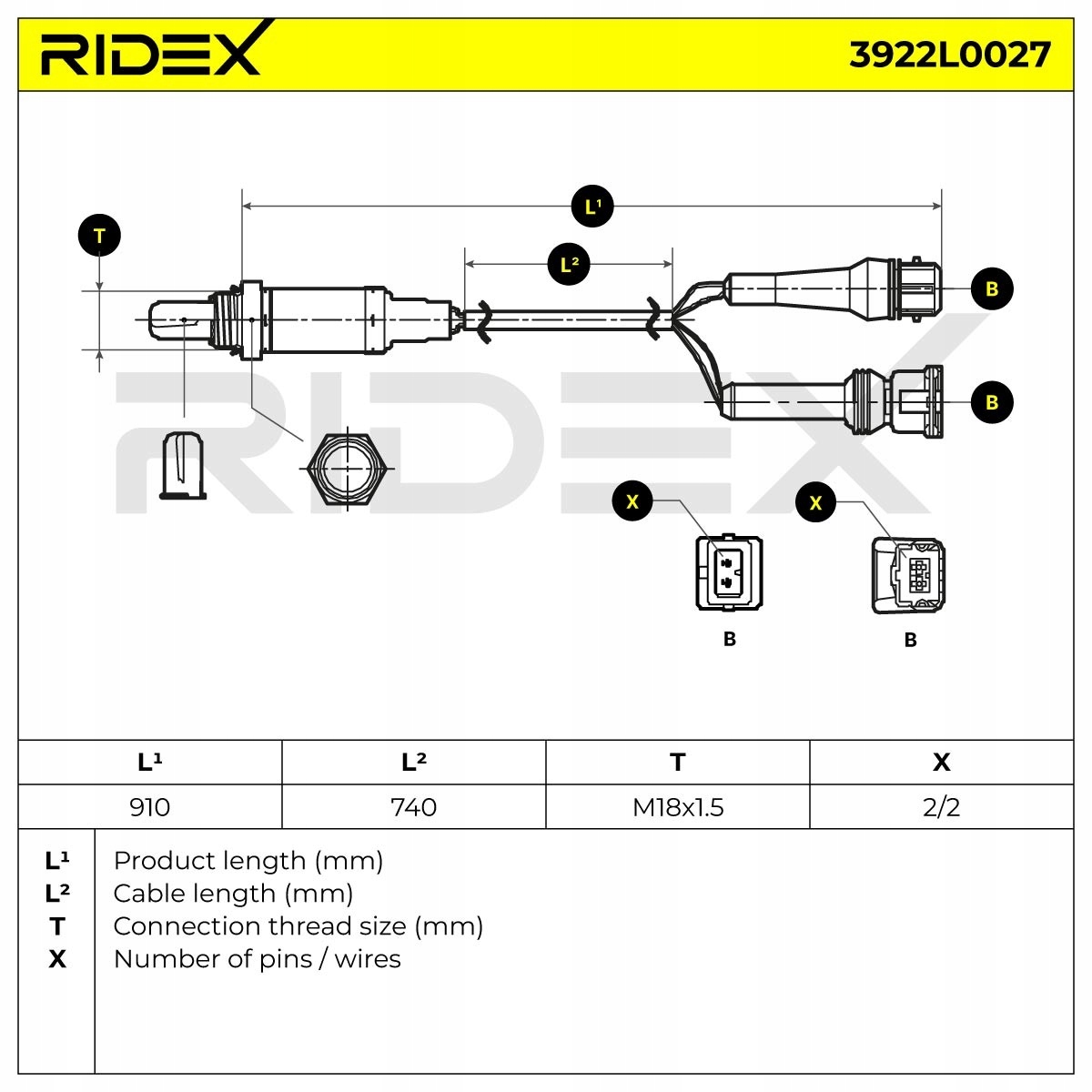 ridex 3922L0027 лямбда-зонд