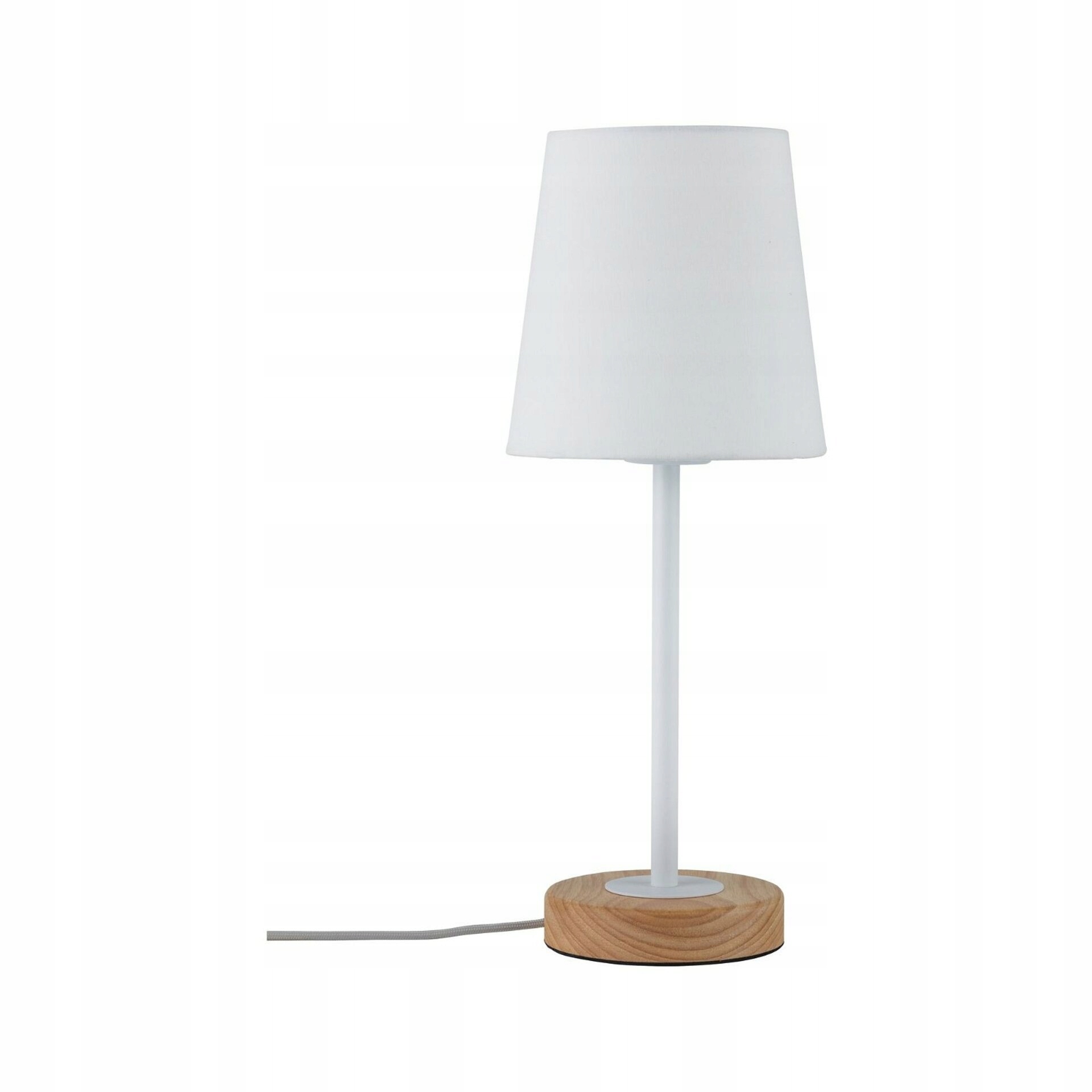 Stolná lampa Paulmann Neordic Stellan, biely textil, drevo, 1xE14