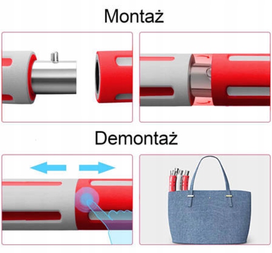 HULA HOP ODCHUDZAJĄCE SKŁADANE Z MASAŻEREM 95cm Kolor dominujący wielokolorowy