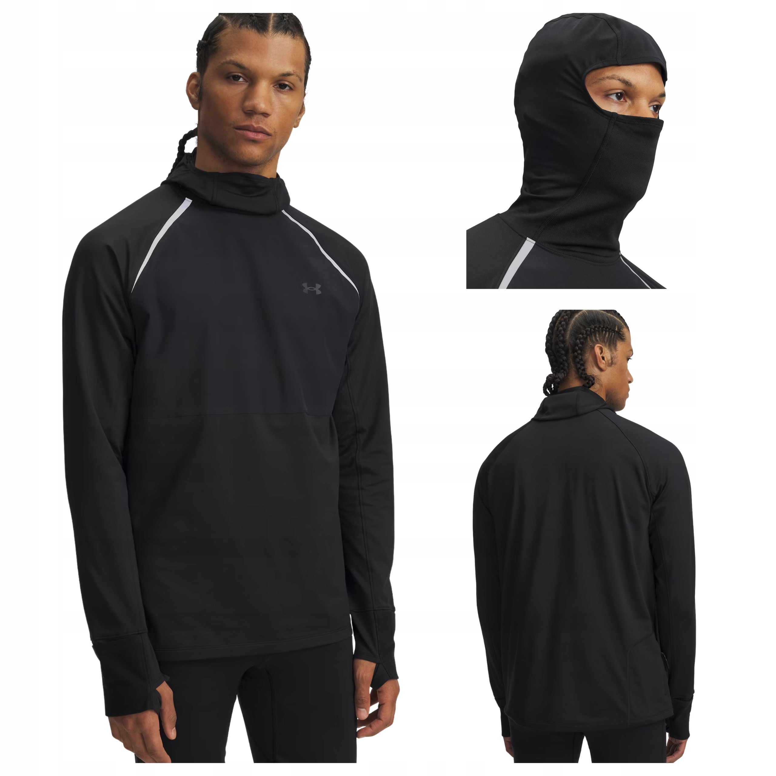 Bluza Do Biegania Under Armour Bielizna Termoaktywna Kominiarka Czarna M