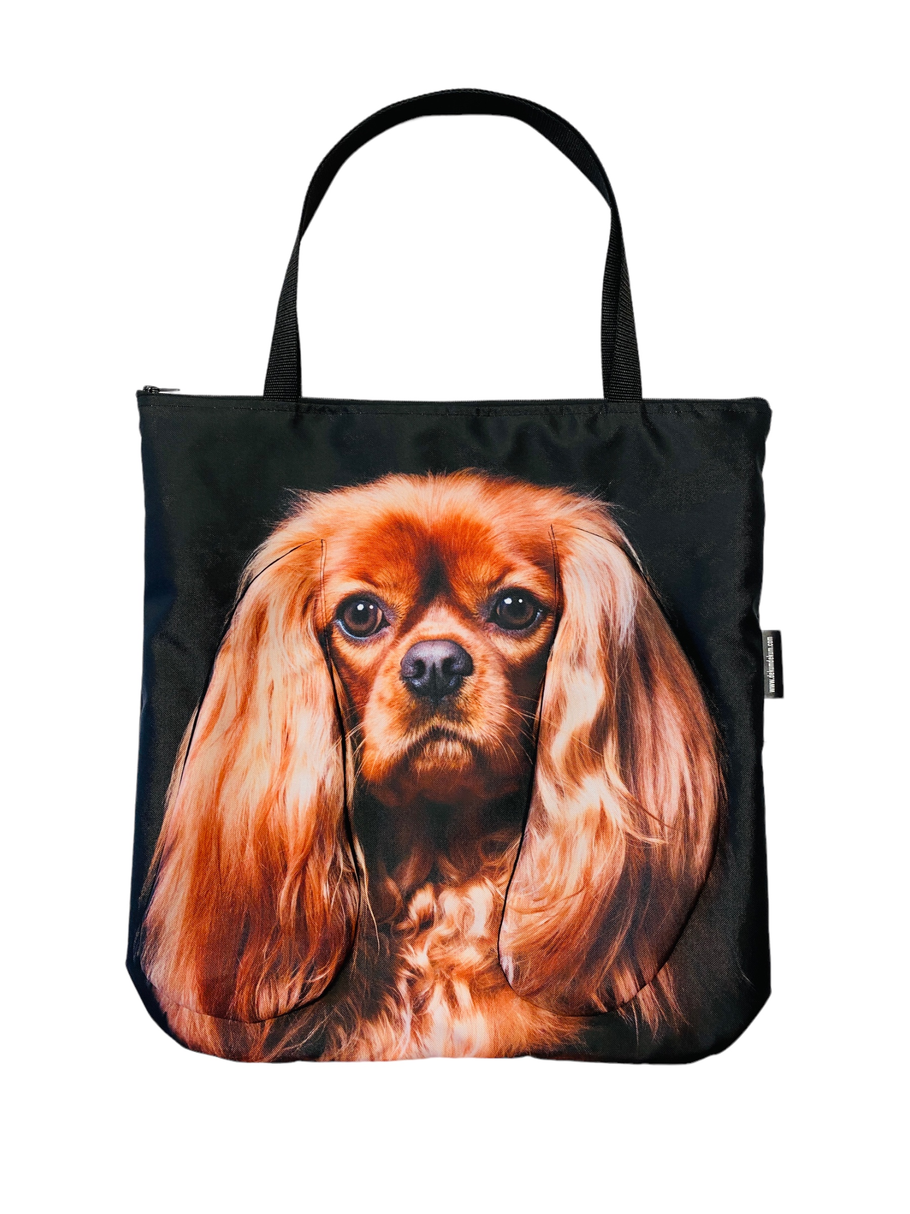 3D taška Cavalier Spaniel na rameno, prostorná, zapínatelná na dovolenou