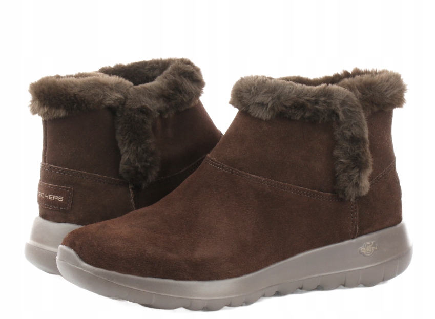 Skechers Kotníkové Boty Hnědé Nazouvací Kožené 35 Ž_c