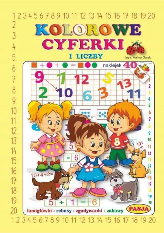 

Kolorowe cyferki i liczby. Książeczka edukacyjna.