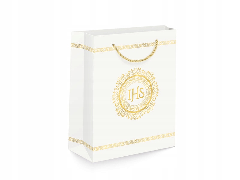 TOREBKA NA PREZENTY KOMUNIA BIAŁA 26x32cm