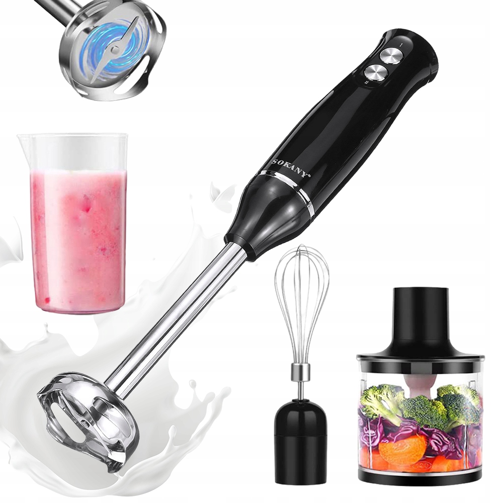 Ruční mixér 500 W s nástavci hrnek nádoba, 6 v 1