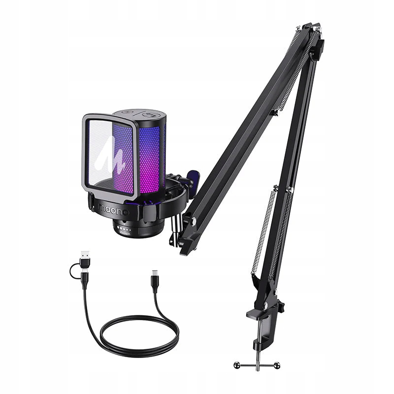 Mikrofon Gamingowy MAONO DGM20S USB RGB Na Statywie do Windows MacOS PS5/4