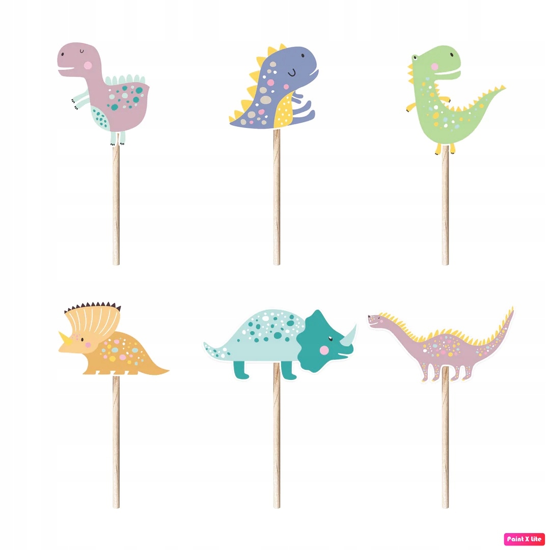 

Toppery dinozaury 6szt na Dino Party do muffinek