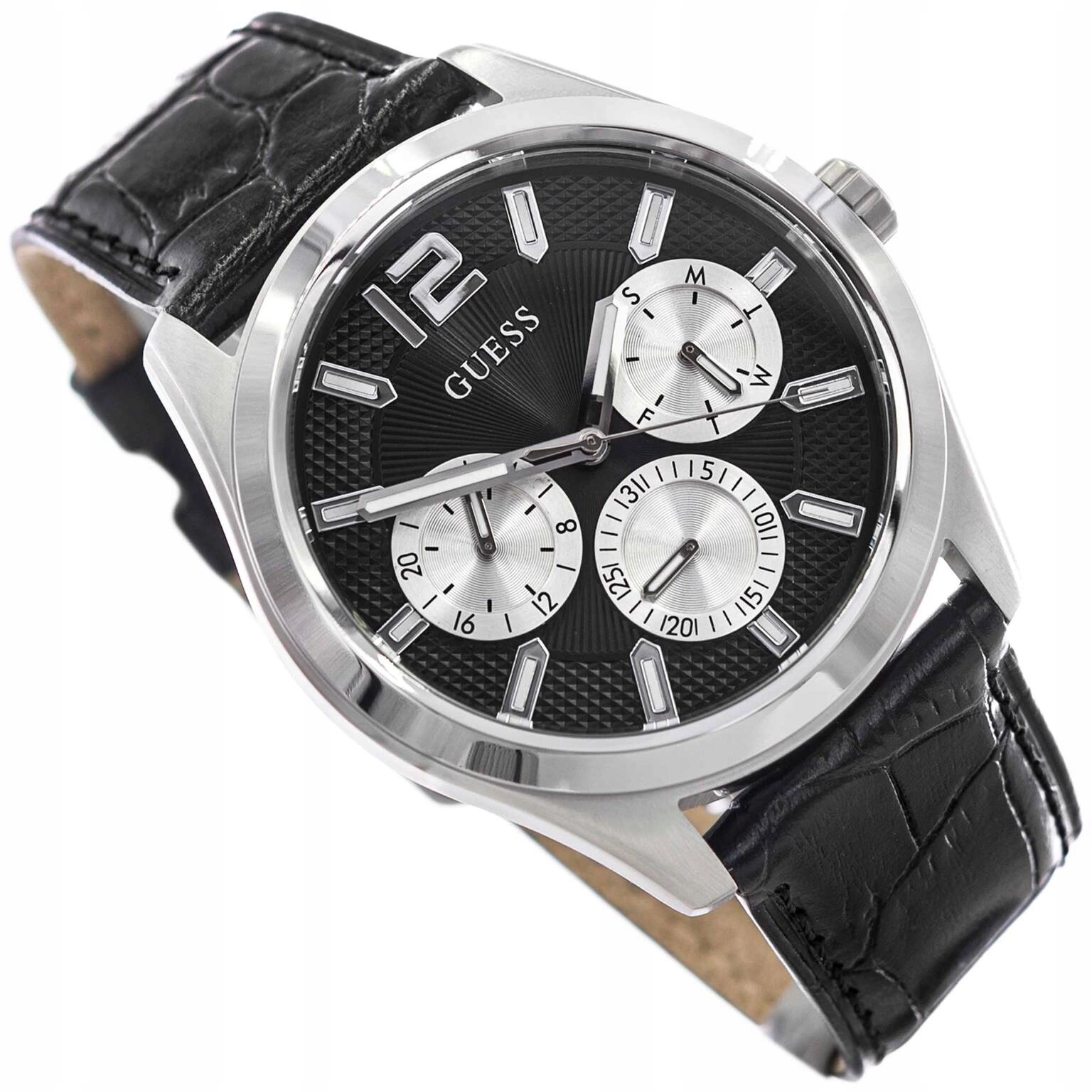 Pánské Hodinky Guess GW0809G1 Zen Černé Na Řemínku Datumovka Neobrite 50 M