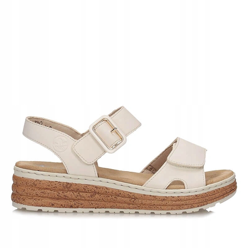 Dámské sandály Rieker 62760-60 béžové s přezkou, béžové