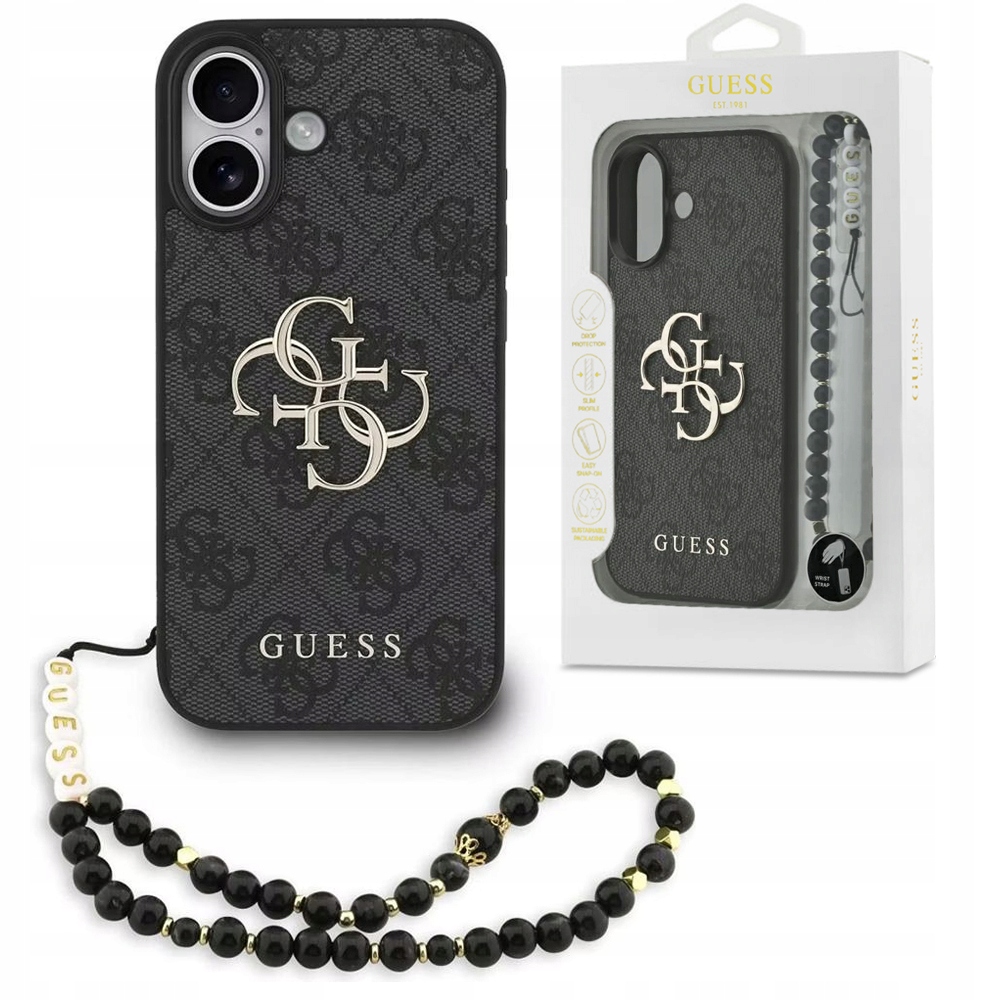 Guess 4G Strap Originální pouzdro s přívěskem na zápěstí pro Apple iPhone 17