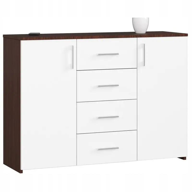 Pojemna komoda młodzież 110 wenge biała 2 drzwi