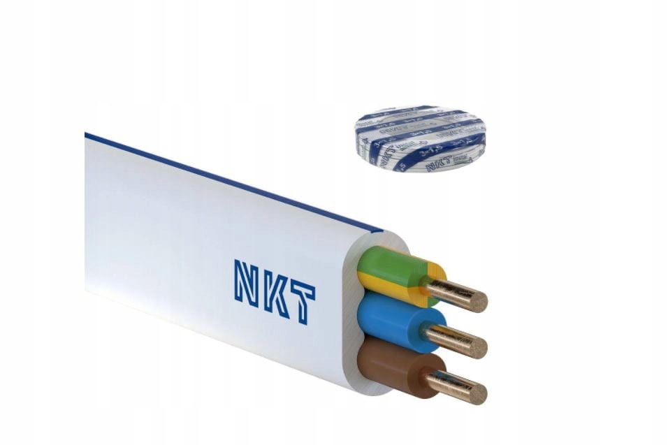 przewód płaski instal. YDYp 3x1.5 750V Nkt 100mb