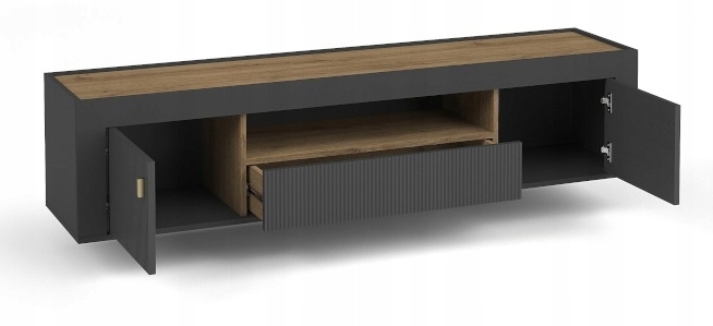 Nowoczesna Szafka RTV 177 cm Biały 2D1SZ ROSA DL 3 kolory Szerokość mebla 177 cm