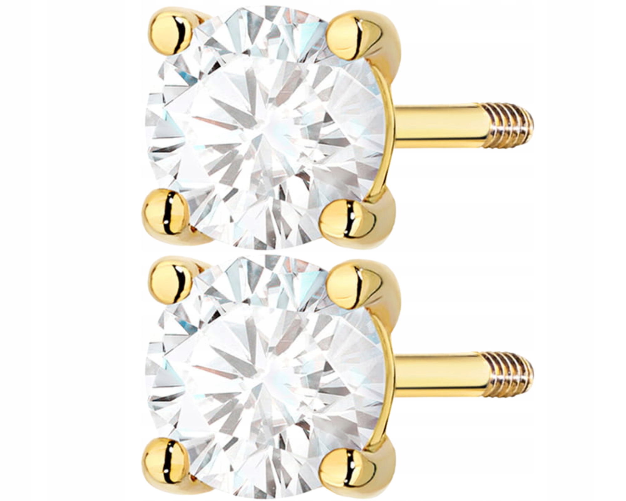 Zlato Náušnice Laboratoriánské Diamanty Šroubovací Pěncí Dárek Gravírování 585